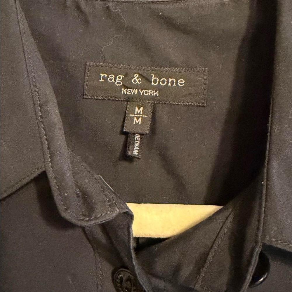 rag & bone Men's Black Jacket - Classic Collared Coat